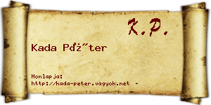 Kada Péter névjegykártya