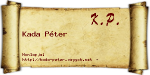 Kada Péter névjegykártya