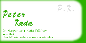 peter kada business card